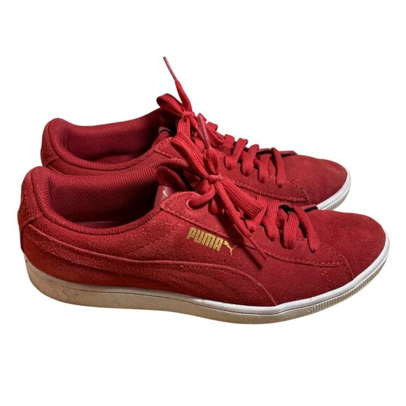 Puma Vikky Suede Sneakers – Red Dahlia – Women's 9 - Picture 3 of 10